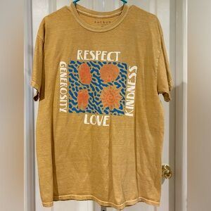 PacSun Mustard Tee with Blue & Orange Graphic large